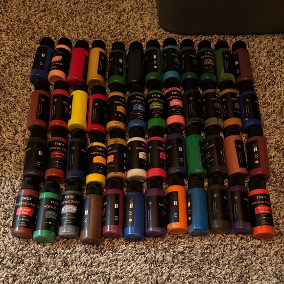 Acrylic Paint Set with Brushes - 12 PCS - Picture 3 of 3